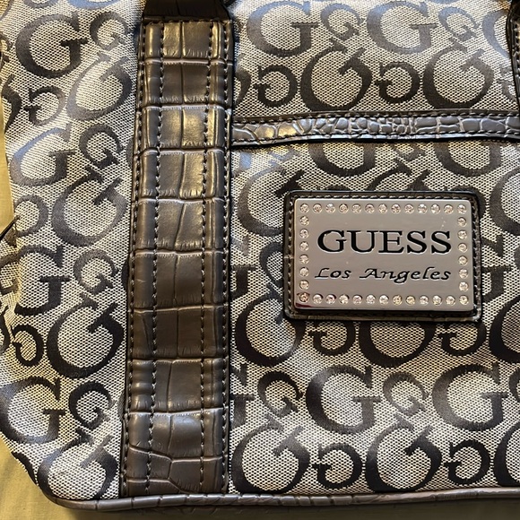 BUNDLE WITH A WALLET AND SAVE - Guess Grey Canvas Purse - Picture 2 of 12